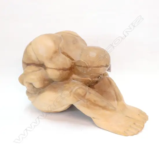 RUSTIC CARVED WOODEN FIGURE OF A MAN