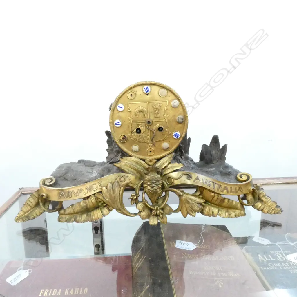 19TH CENTURY MANTEL CLOCK, "ADVANCE AUSTRALIA" SOME LOSSES Image 1++