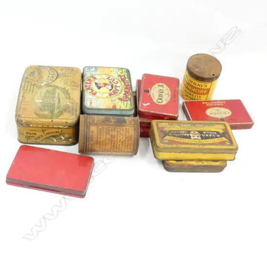 ASST LOT OF VINTAGE CIGARETTE TINS