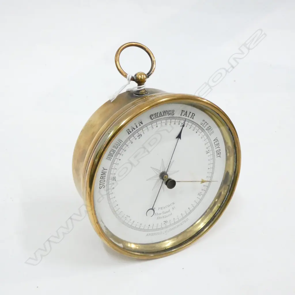 T. PEACOCK AUCKLAND ANEROID BAROMETER 125MM DIA Image 1++