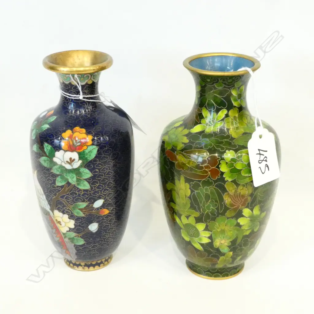 2 CLOISSONNE VASES, H.160mm Image 1++