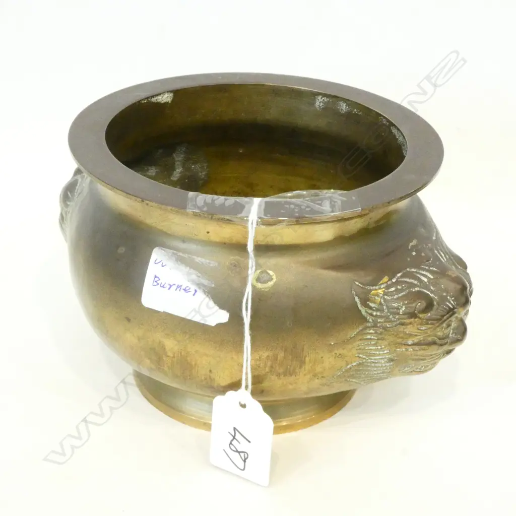 CHINESE BRASS INCENSE BURNER H. 100MM Image 1++