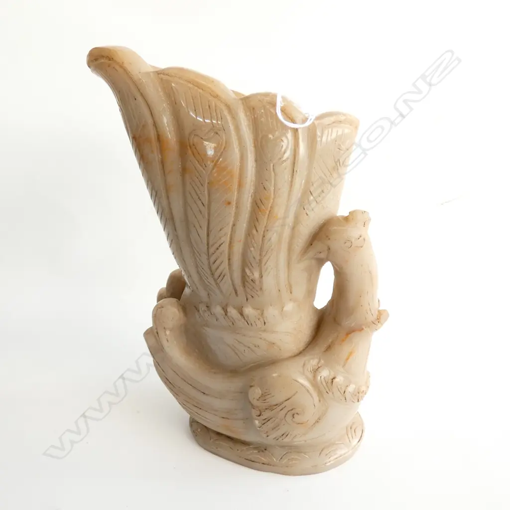 CHINESE JADE VASE EXOTIC BIRD H.185mm Image 1++