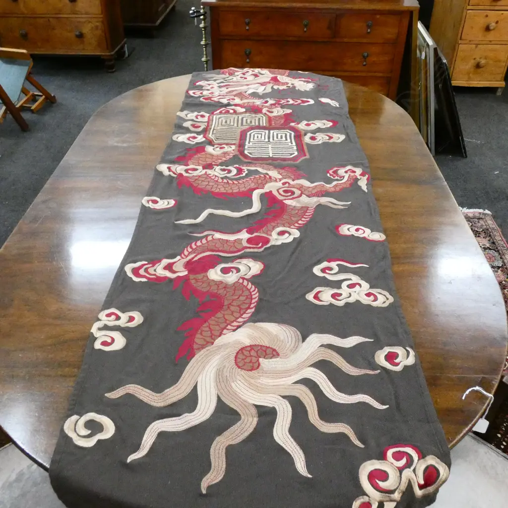 CHINESE EMBROIDERY DRAGON FABRIC Image 1++