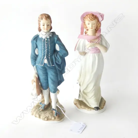 TWO PORCELAIN FIGURES; GAINSBOROGH GIRL & BLUE BOY H. 200MM