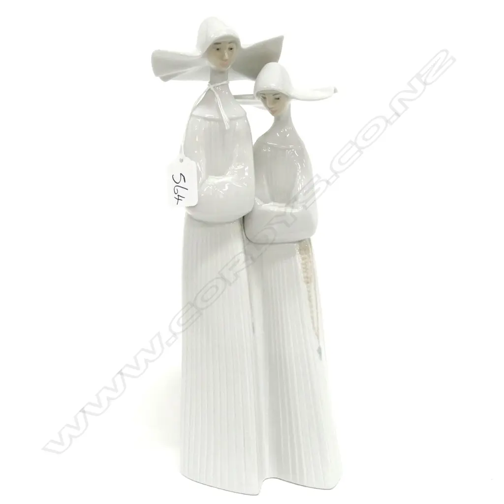 LLADRO 2 NUNS FIGURE H. 330MM Image 1++