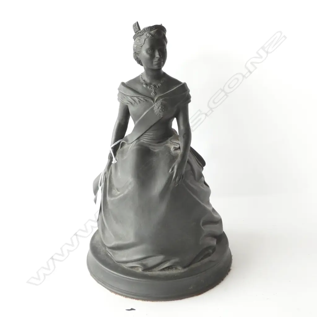 BLACK BASALT PORCELAIN QUEEN ELIZABETH H. 250MM CROWN FAULTS Image 1++