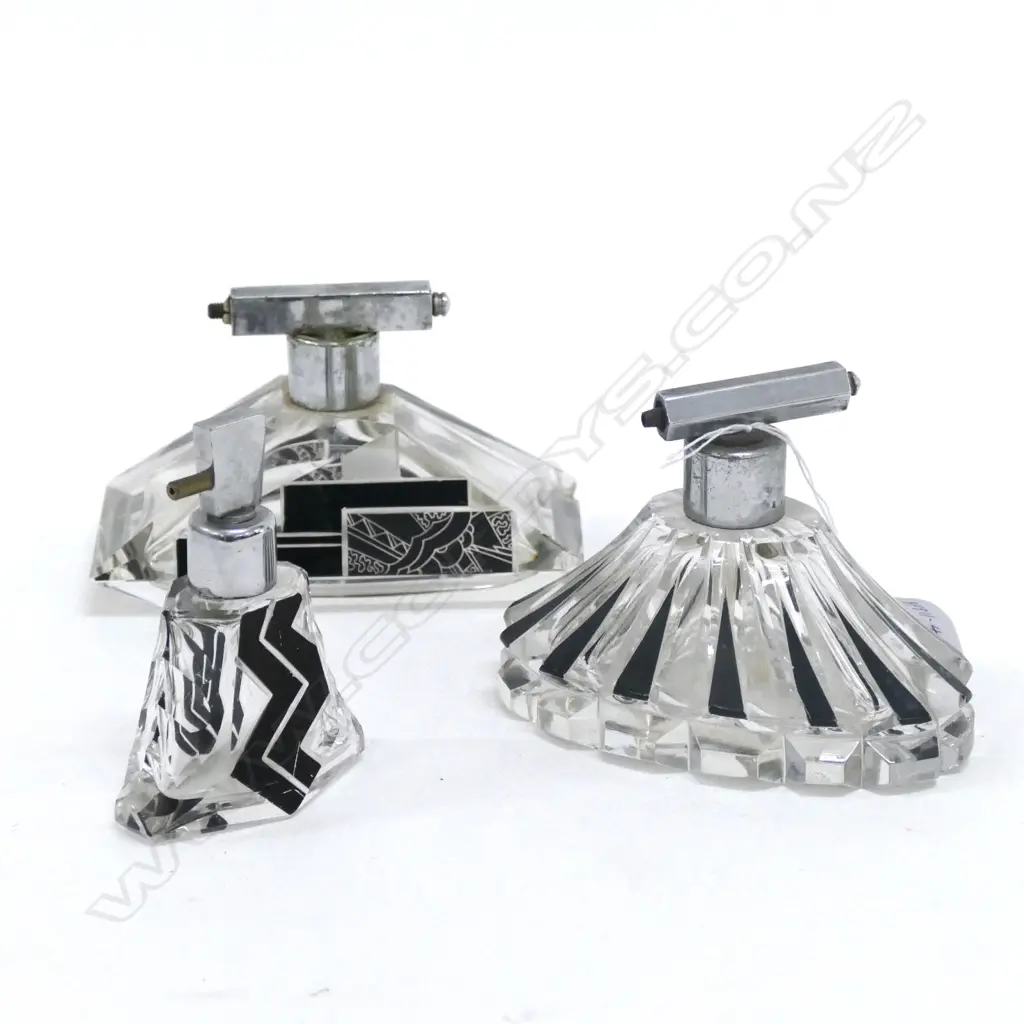 3 ART DECO PERFUME BOTTLES SOME FAULTS Image 1++