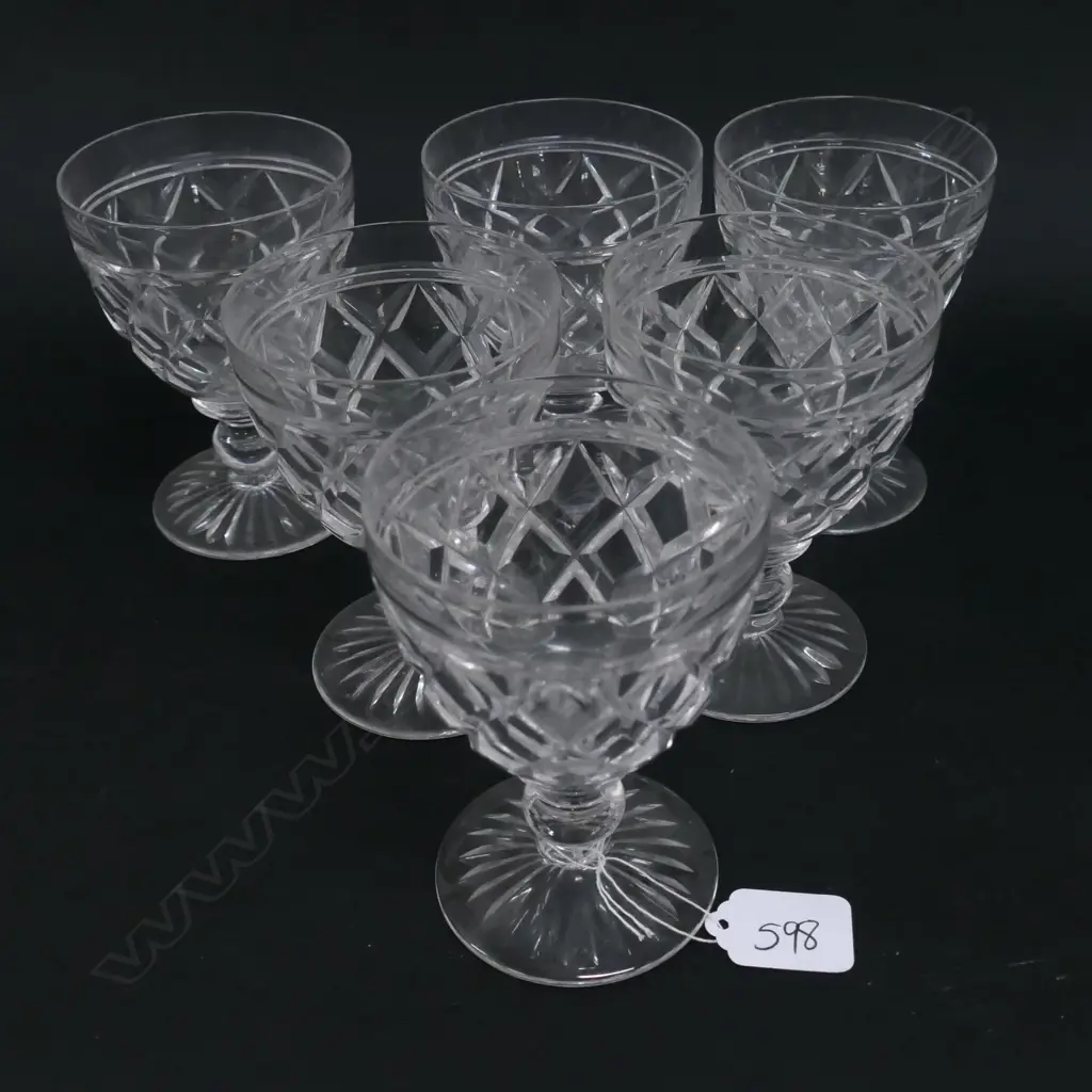 SET OF 6 STUART CRYSTAL GOBLETS Image 1++