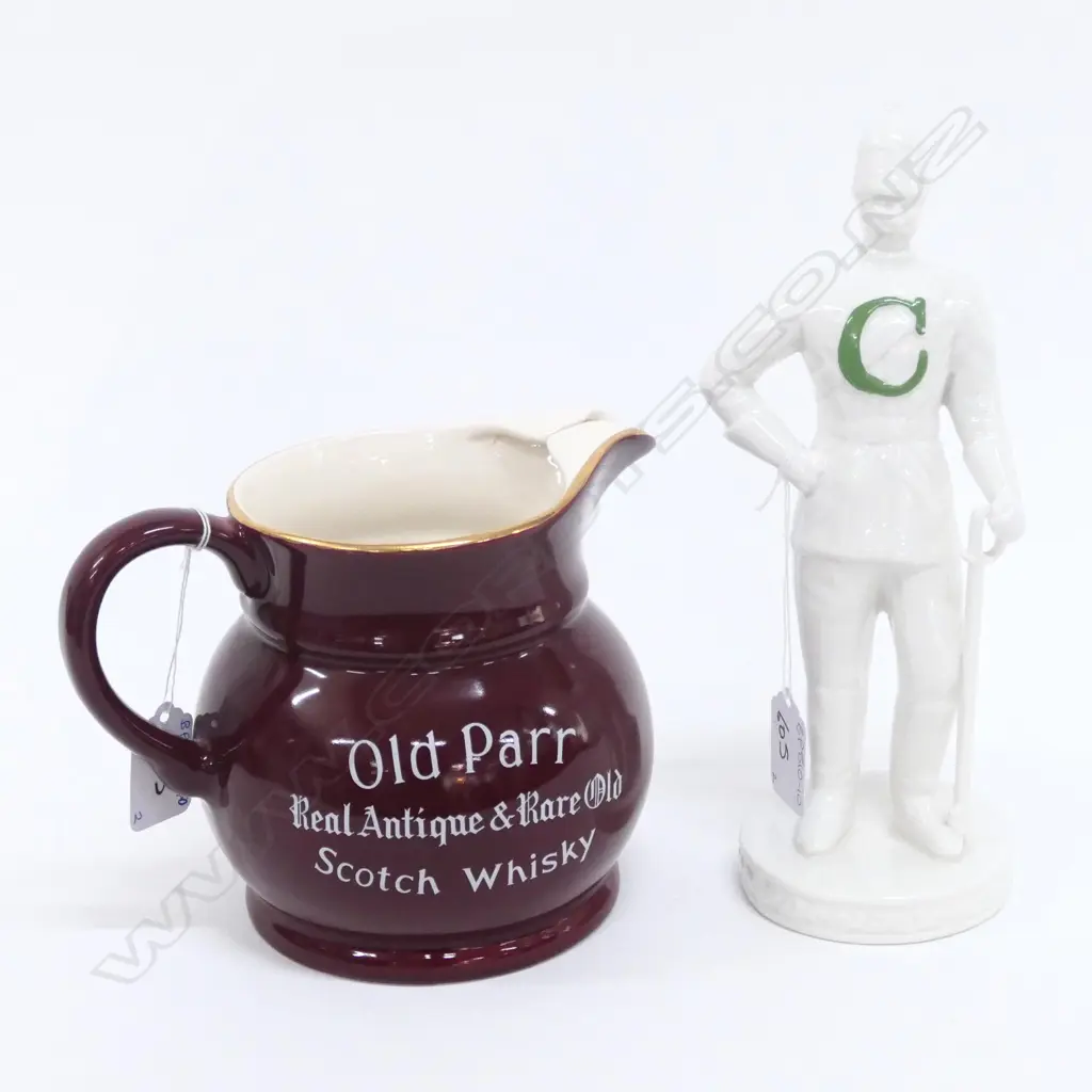 CERAMIC/PORCELAIN CRIMEAN WAR FIGURE + WHISKY JUG "OLD PARR" H.130MM Image 1++