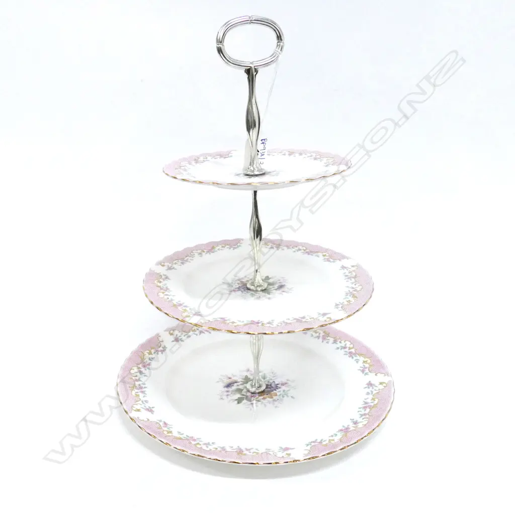 ROYAL ALBERT 'SERENITY' 3 TIER CAKE STAND H. 340MM Image 1++