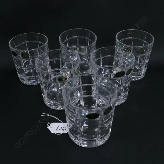 6 BOXED BOHEMIA CRYSTAL TUMBLERS