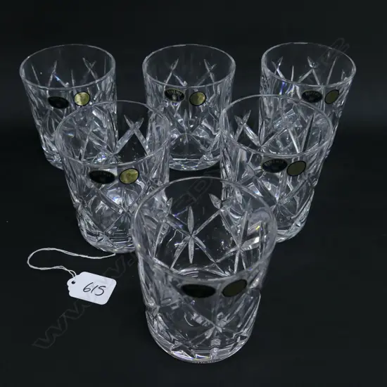 6 BOXED BOHEMIA CRYSTAL TUMBLERS