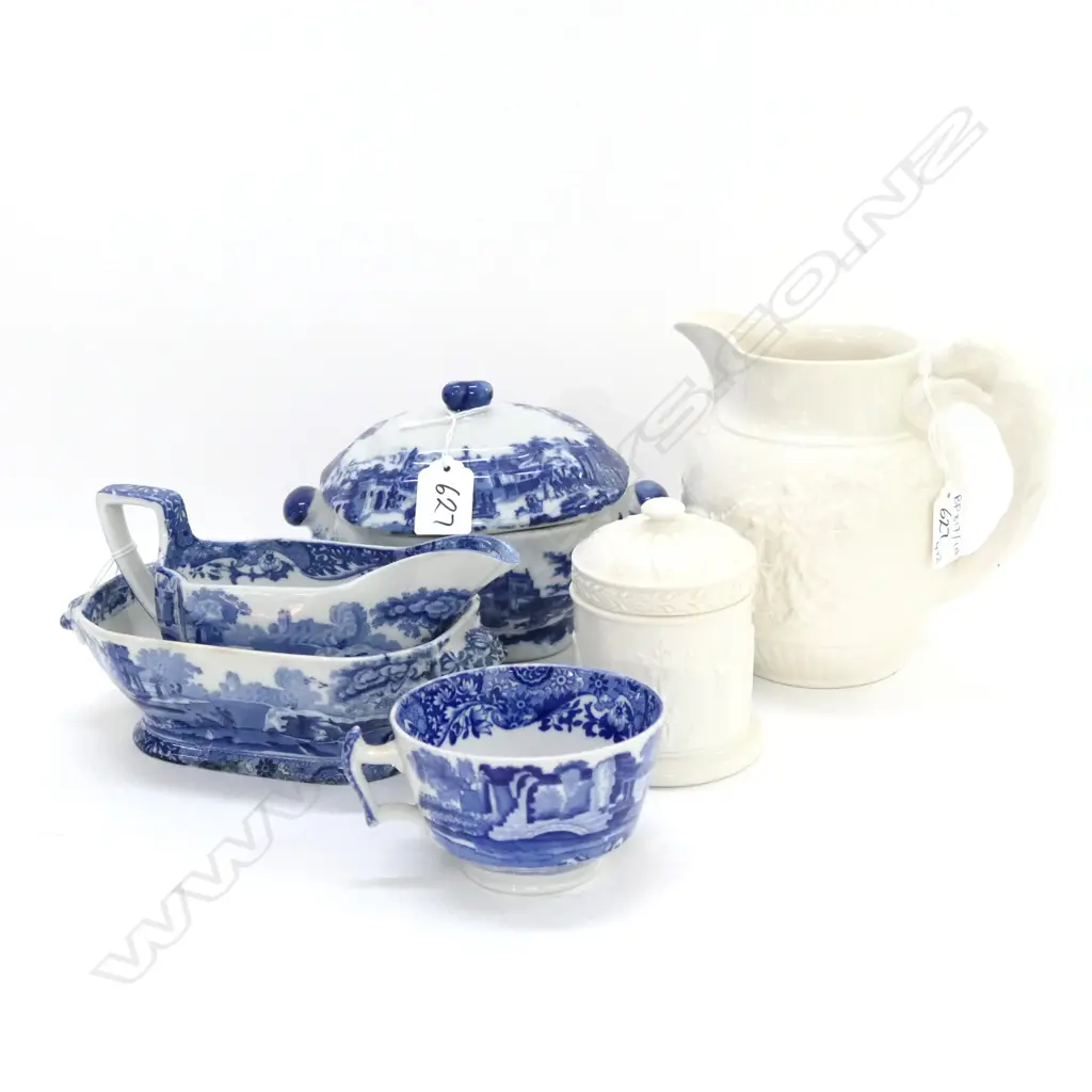 6 PCES B/W; 4 SPODE ITALIAN + 2 PCES WEDGWOOD Image 1++