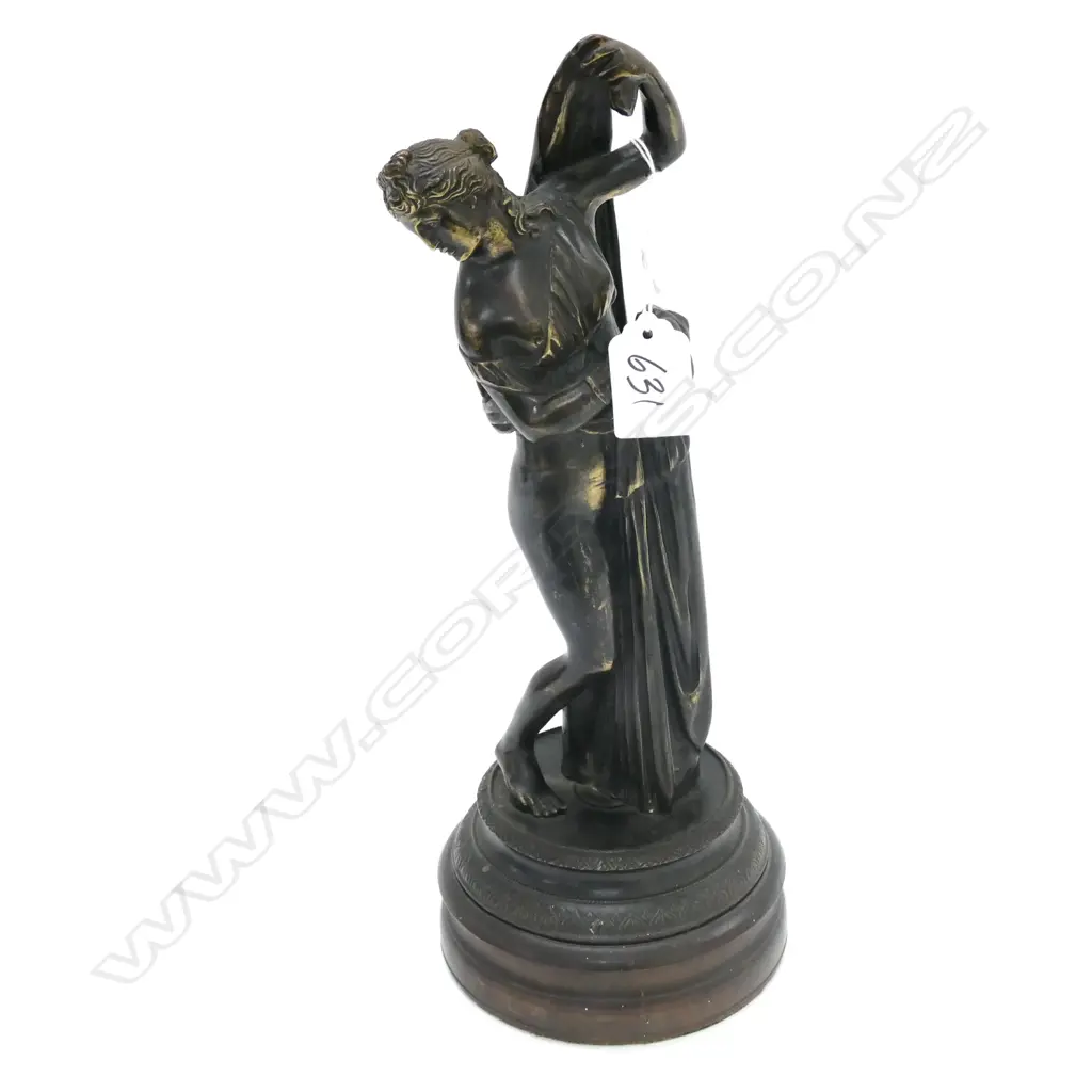 VICTORIAN BRONZED SPELTER GRECIAN GODDESS, H.320mm Image 1++