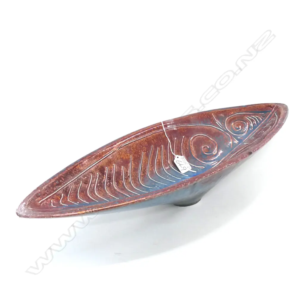 A NEW ZEALAND POTTERY WAKA BOWL 550MM Image 1++