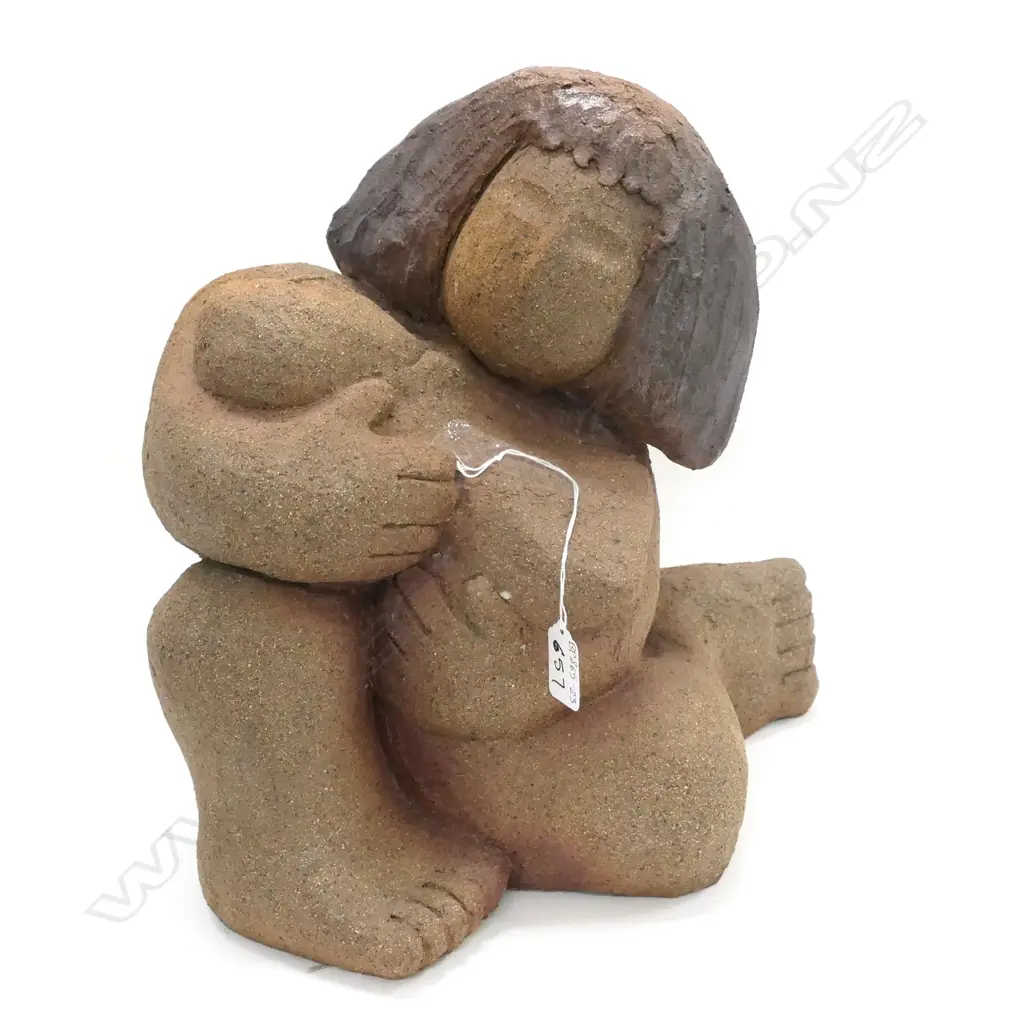 A NEW ZEALAND STUDIO POTTERY SCULPTURE BY YI-MING LIN (CALVIN) CALLED “KOALA GIRLS” Image 1++