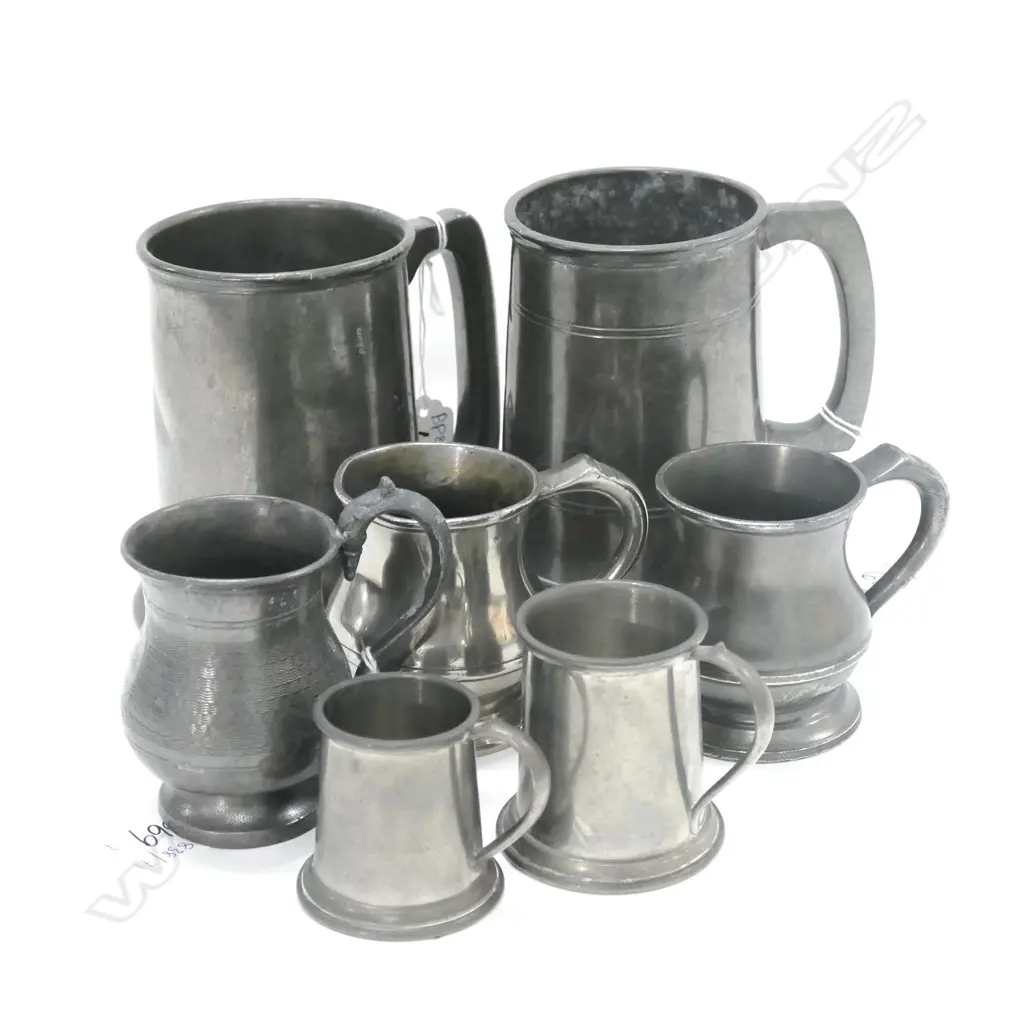 7 ASST. PEWTER MUGS Image 1++