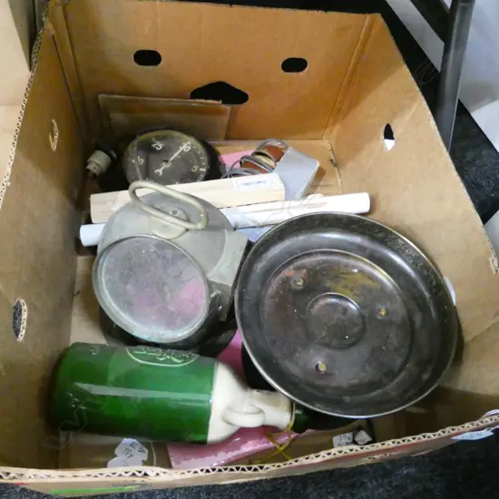 LOT CLOCK/BINNACLE/TAZZA/C WARE VASE ETC