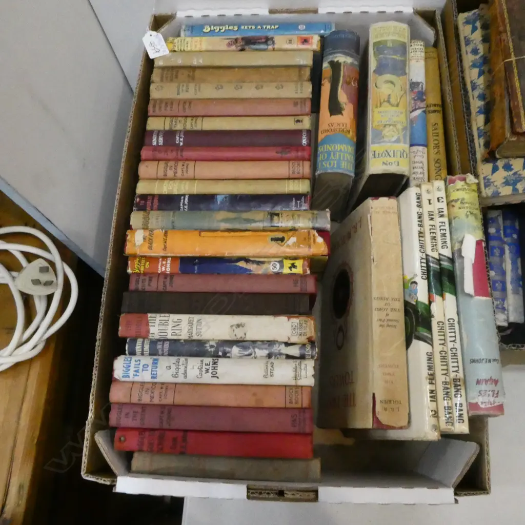 BOX LOT VINTAGE BIGGLES ETC Image 1++