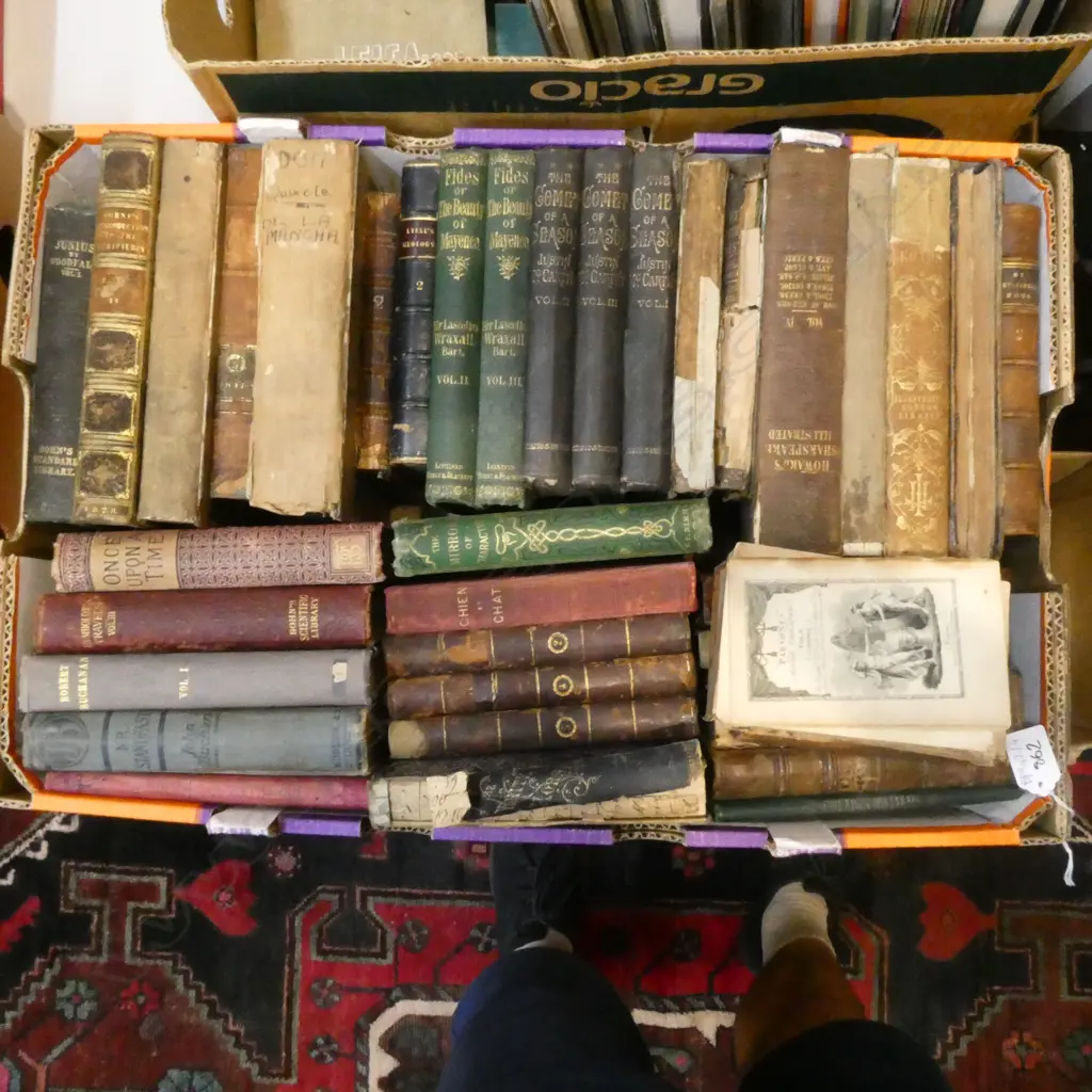BOX LOT ANTIQUE BOOKS Image 1++