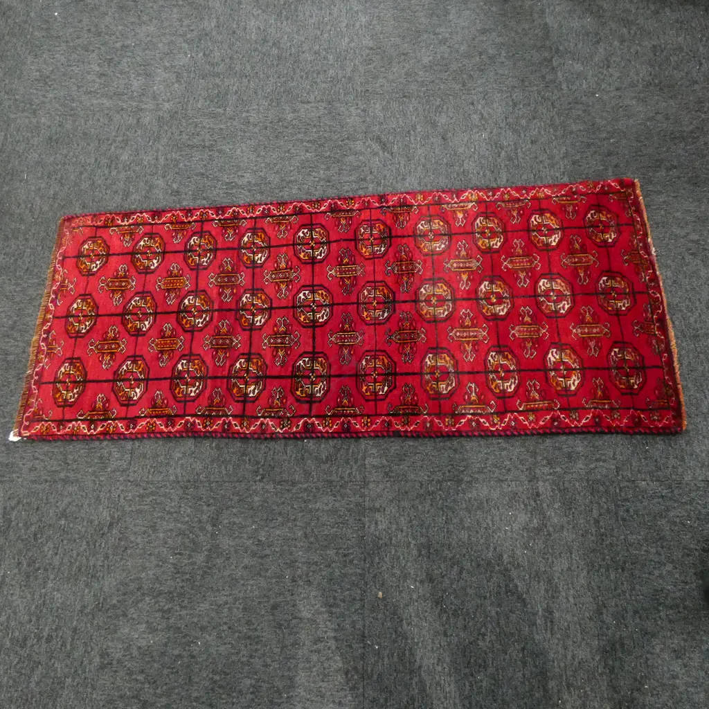 FINELY HAND KNOTTED ALL WOOL SMALL RUNNER 1410 X 610MM Image 1++