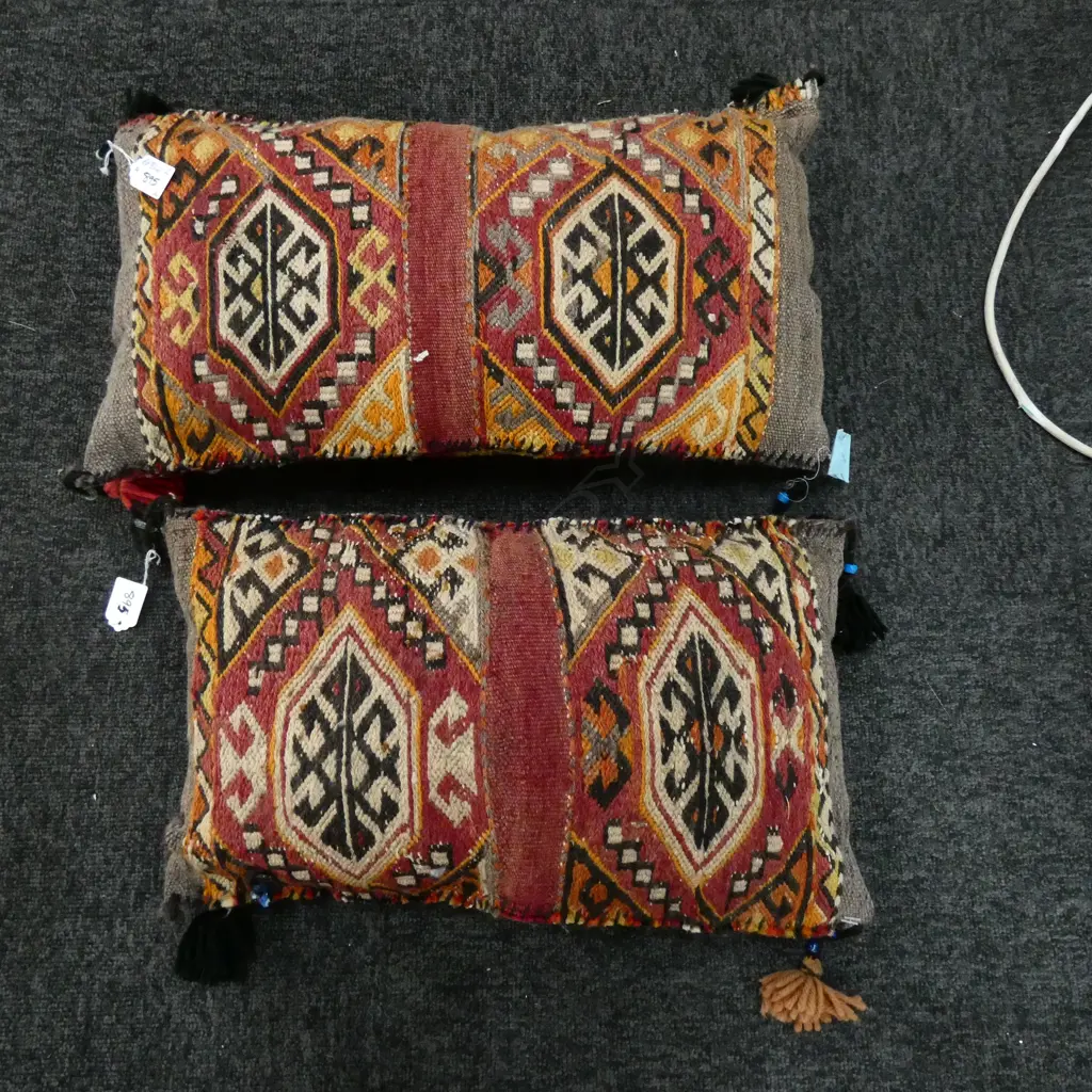 PR TRIBAL PERSIAN KELIM COVERED CUSHIONS GEOMETRIC Image 1++