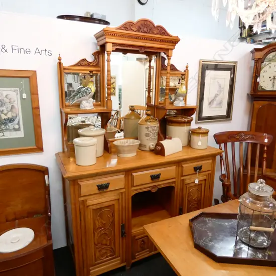 COLONIAL KAURI MIRROR BACK SIDEBOARD H. 2050MM