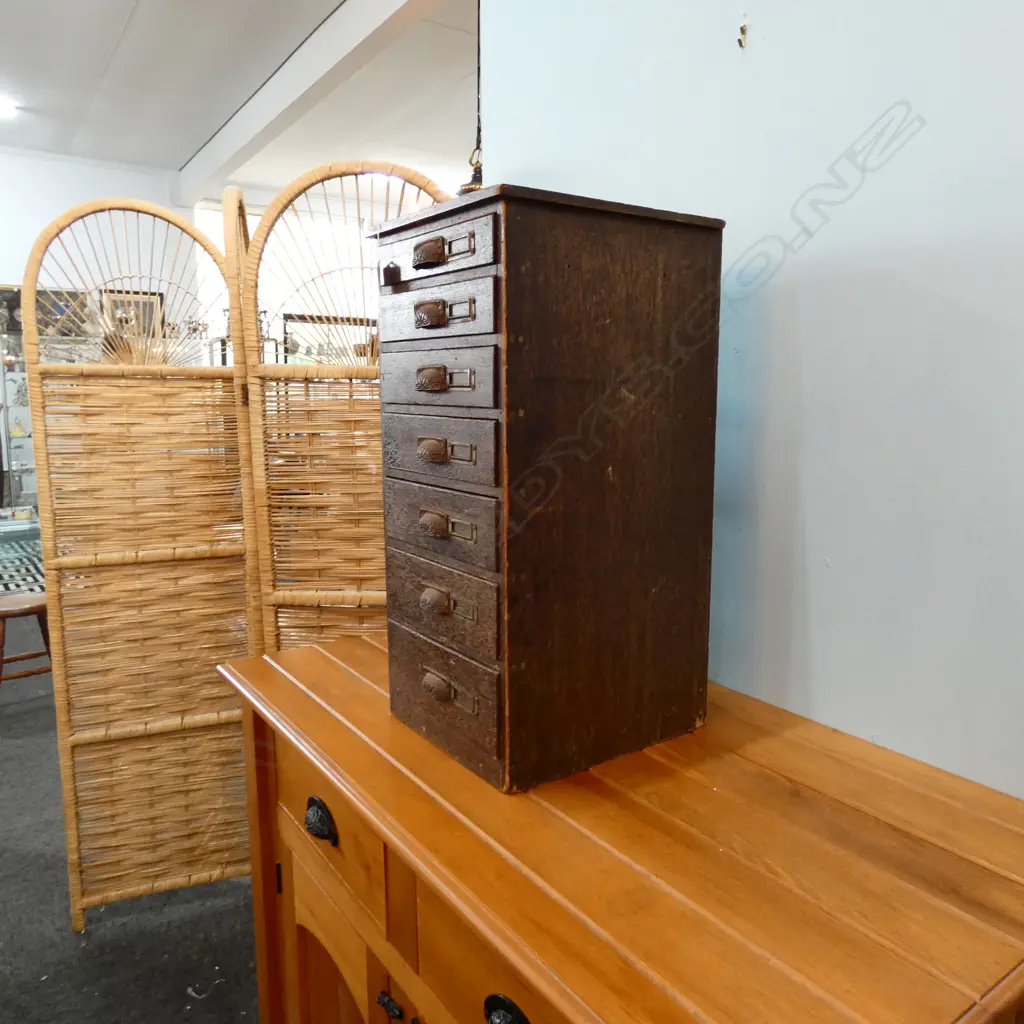 VINTAGE JAPANESE COLLECTORS CHEST 7 DRAWERS H. 600MM Image 1++