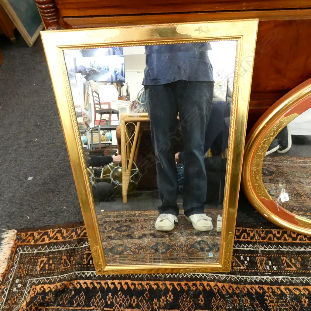 GILT FRAMED RECTANGULAR MIRROR H 770 MM Image 1++