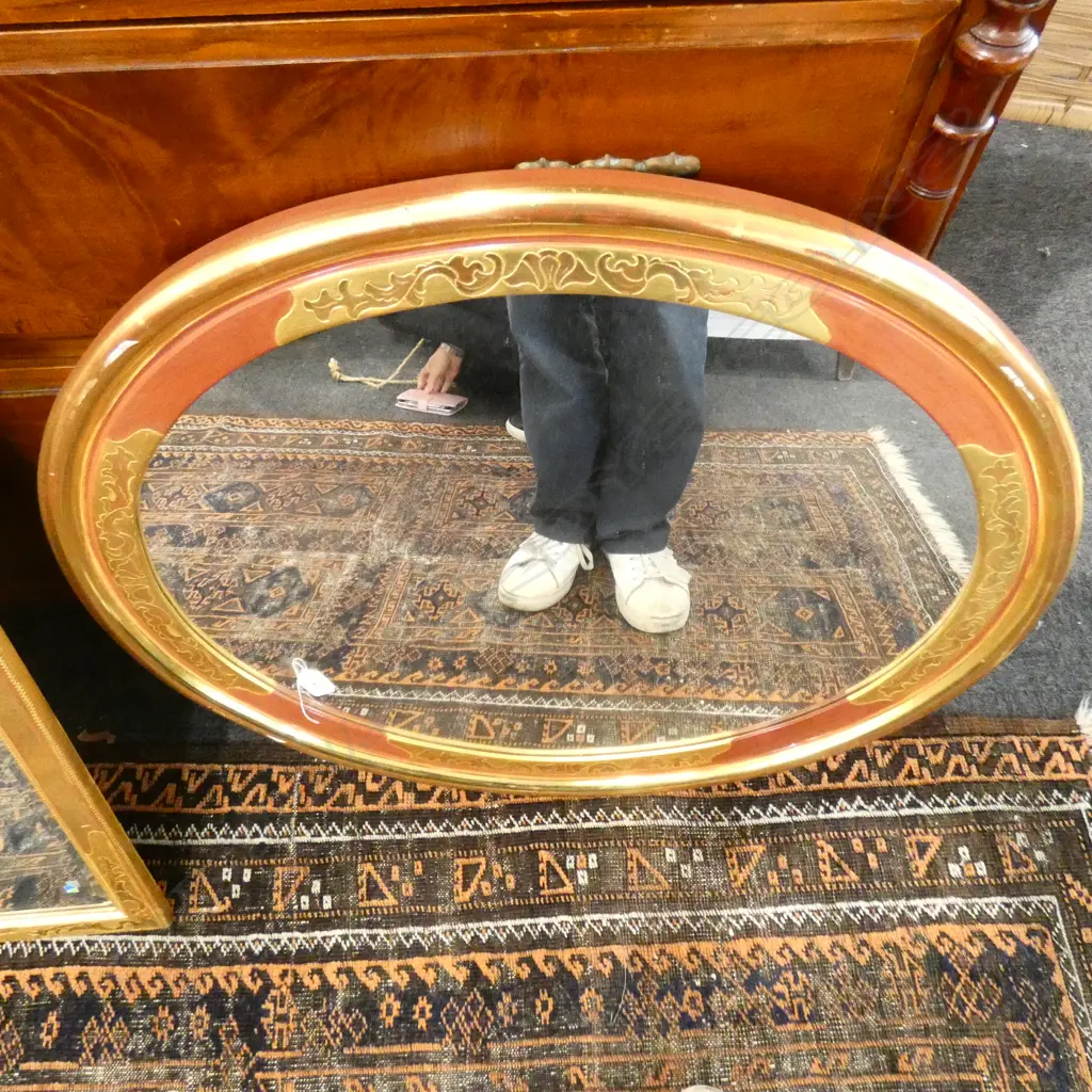 GILT FRAMED OVAL MIRROR W 780 MM Image 1++