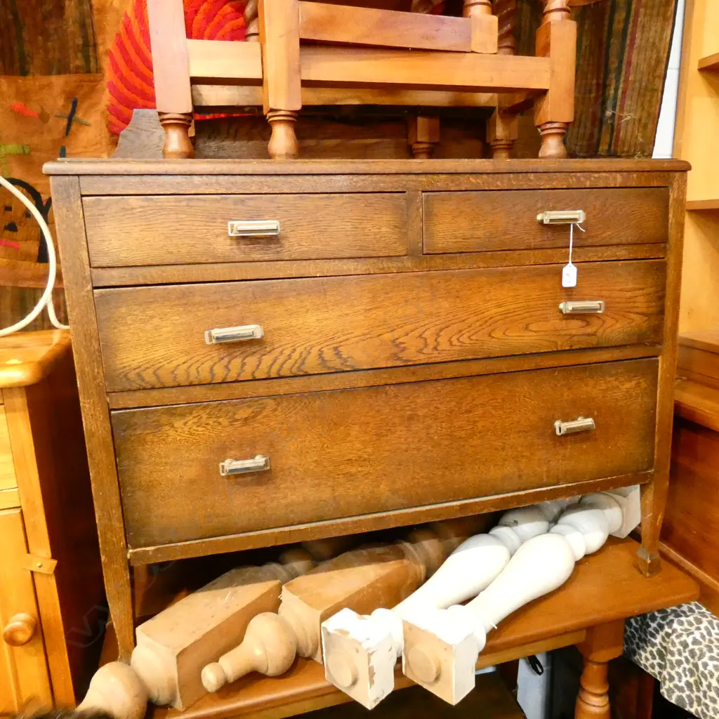 DECO OAK CHEST OF DRAWERS W. 1000MM Image 1++