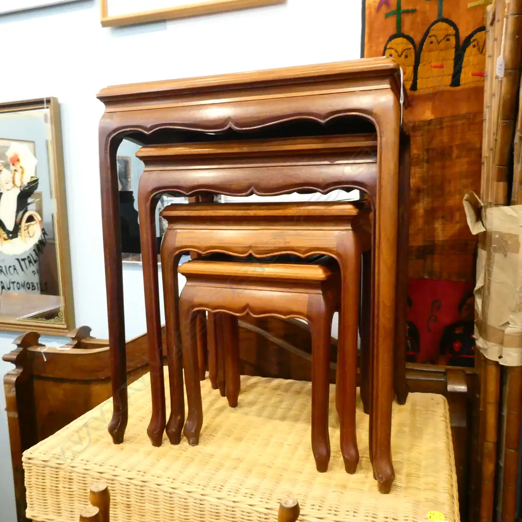 4 ROSEWOOD NESTING TABLES H. 670MM Image 1++
