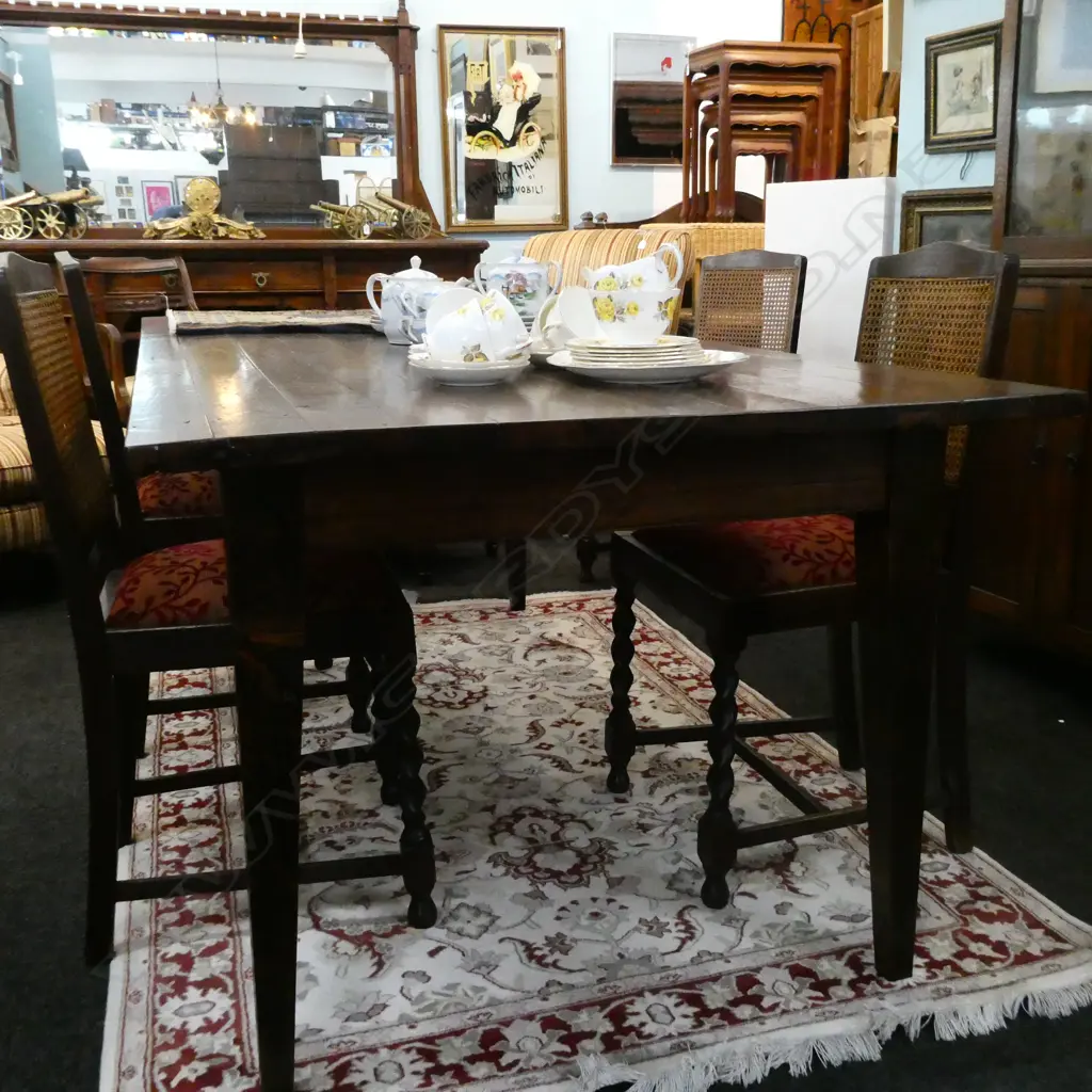 RUSTIC DINING TABLE 1 DRAWER L. 2025MM Image 1++