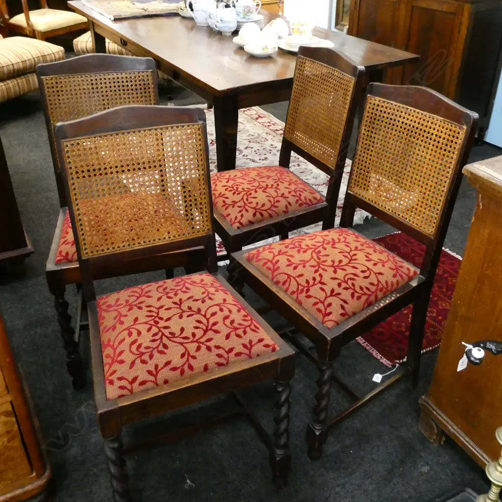 SET OF 4 BARLEY TWIST DINING CHAIRS Image 1++