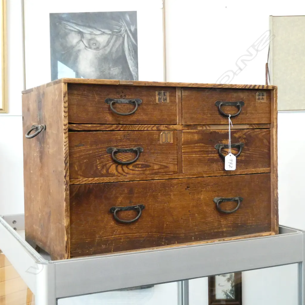 VINTAGE JAPANESE TANSU CHEST H. 370MM Image 1++