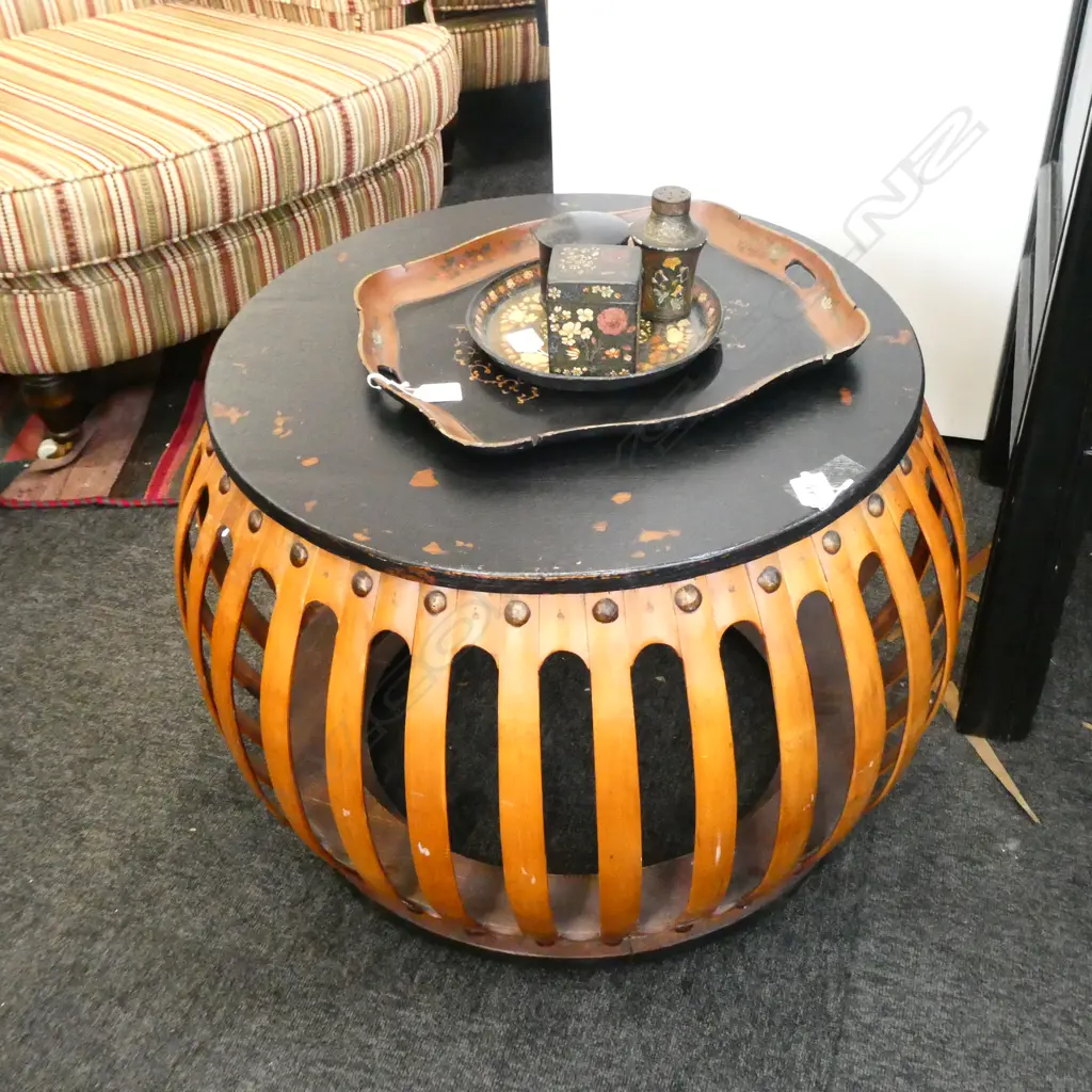 CIRCULAR WOODEN SIDE TABLE 630MM DIA Image 1++