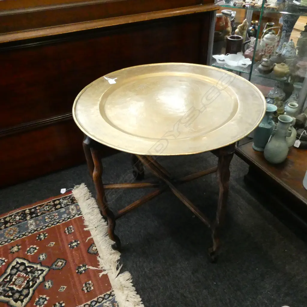 CIRCULAR BRASS TABLE 660MM DIA Image 1++