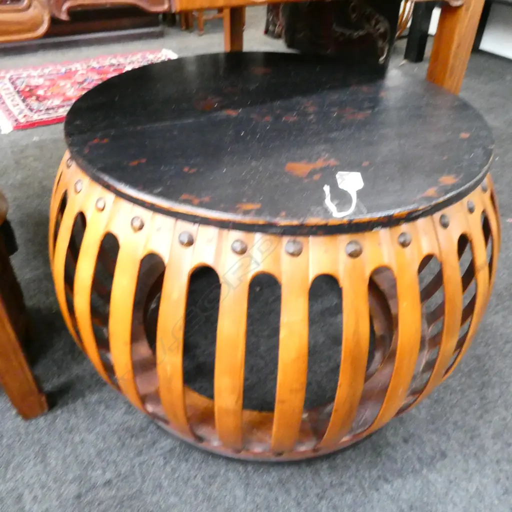 CIRCULAR WOODEN SIDE TABLE 630MM DIA Image 1++