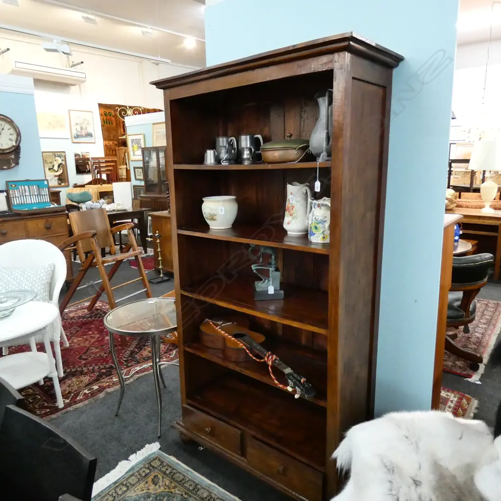 - ANTIQUE STYLE WOODEN BOOKCASE Image 1++