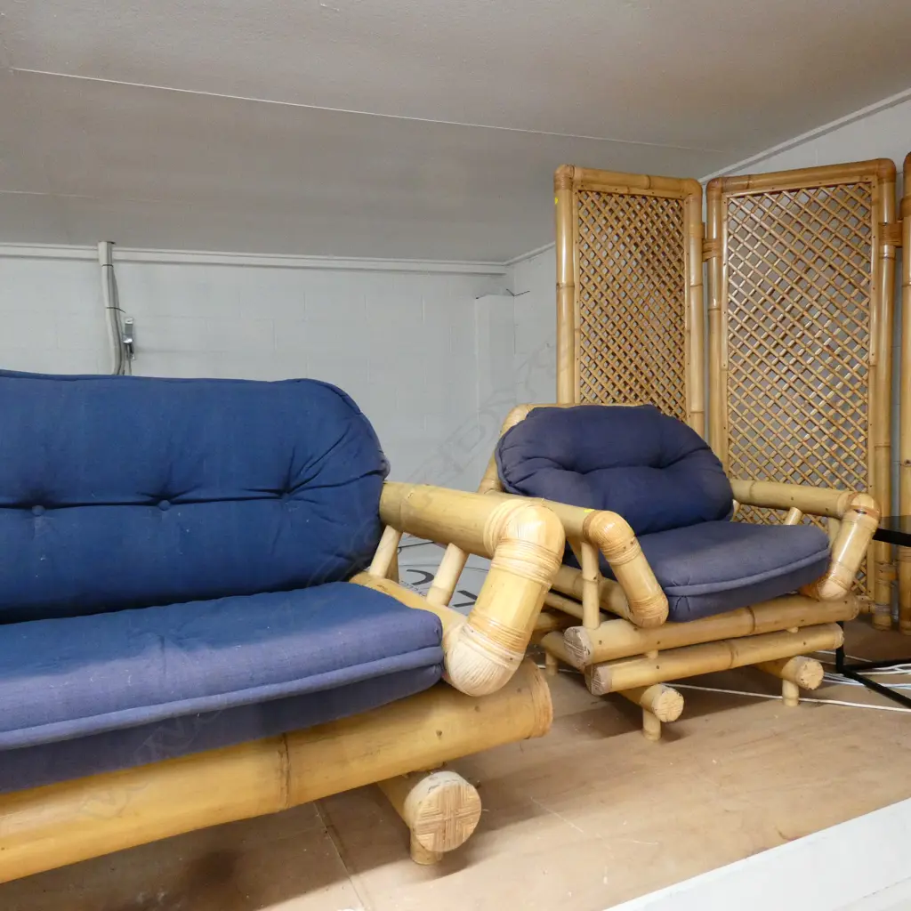 BAMBOO COUCH L. 1400MM & CHAIR Image 1++