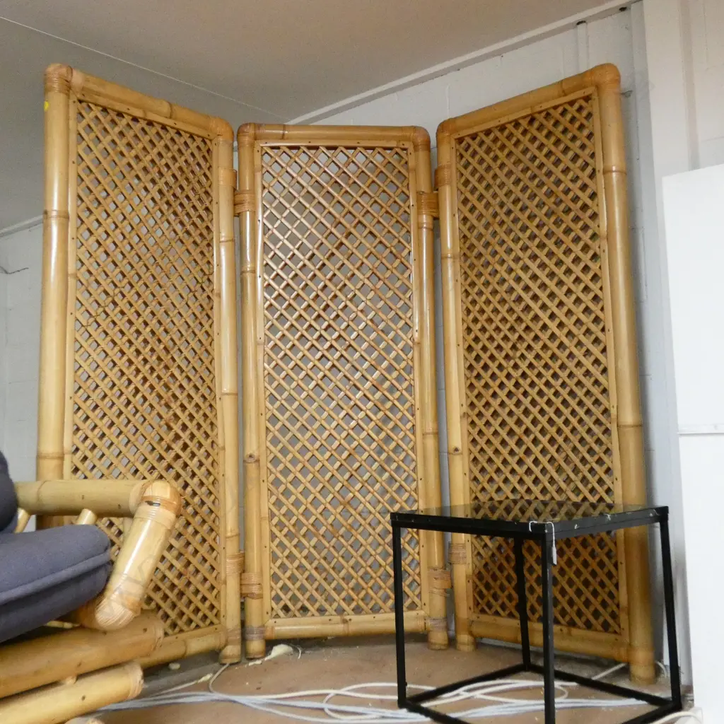3 PANEL CANE SCREEN LATTICE DESIGN H. 1600MM Image 1++