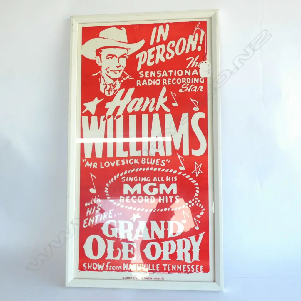 FRAMED POSTER OF HANK WILLIAMS 590x320mm Image 1++