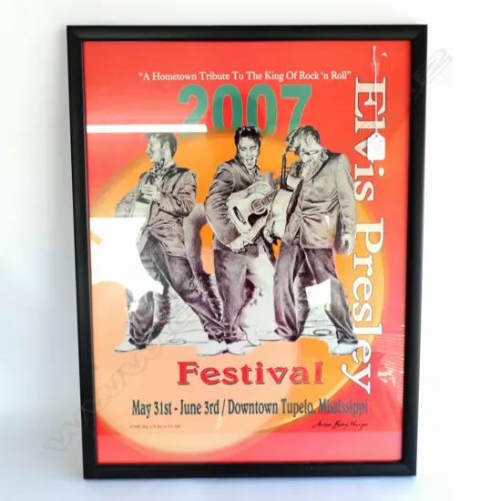 FRAMED POSTER ELVIS TRIBUTE 2007 600x540mm
