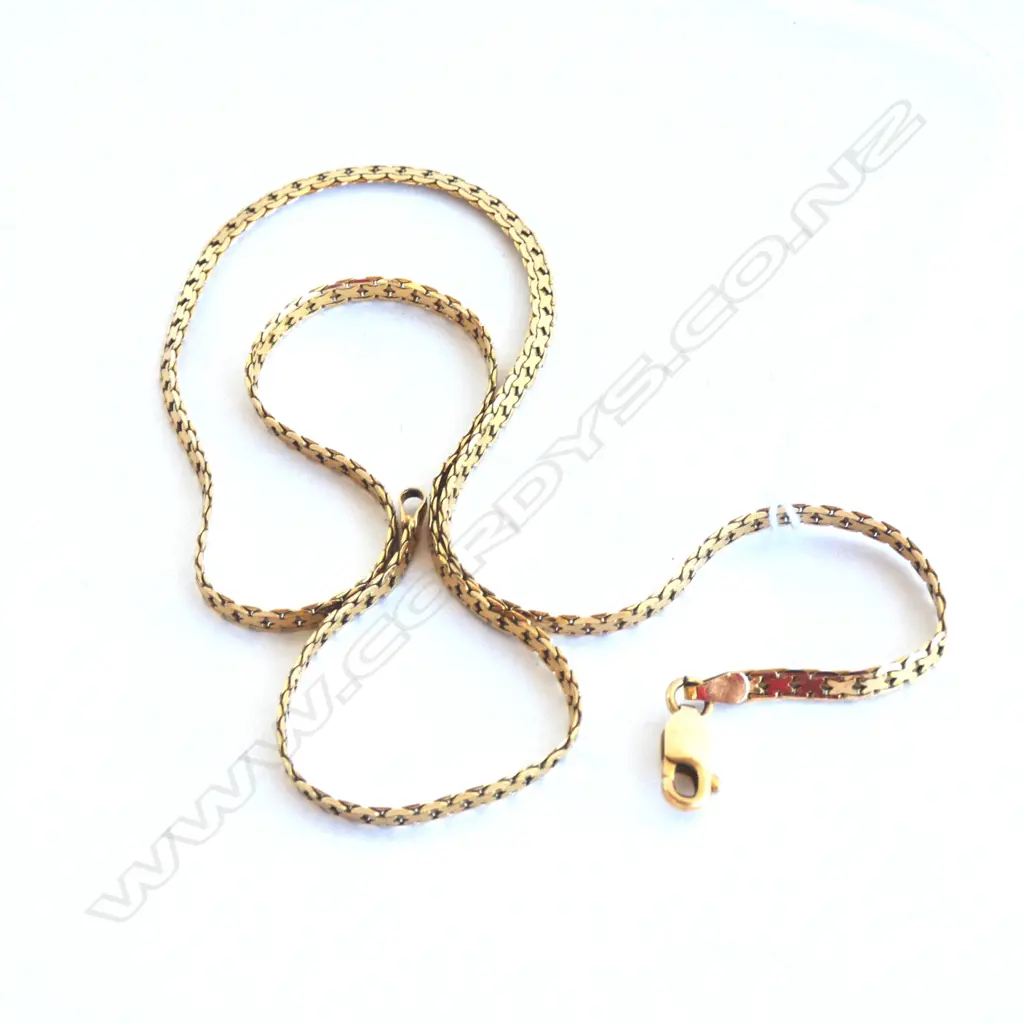 14K Y/GOLD FLAT LINK NECK CHAIN 6.45gms Image 1++
