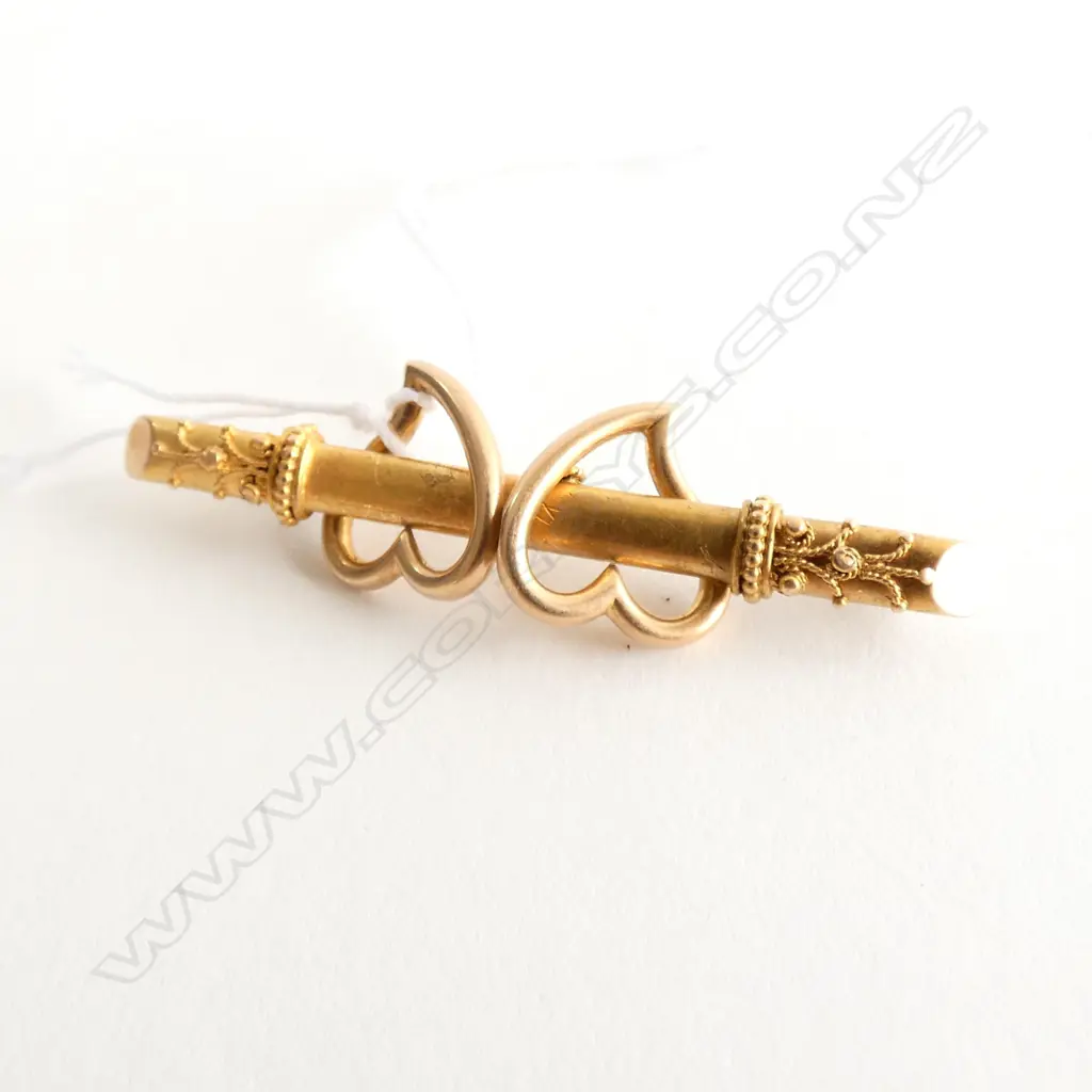 15CT GOLD BAR BROOCH 2.99gm Image 1++