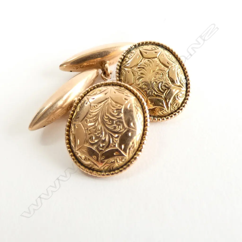 PAIR 9CT GOLD CUFFLINKS 5.51gm Image 1++