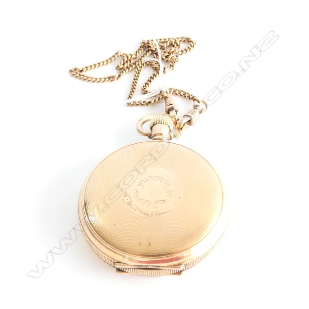 WALTHAM 'TRAVELER' C1918 GOLD PLATE HUNTER POCKET WATCH... Image 1++