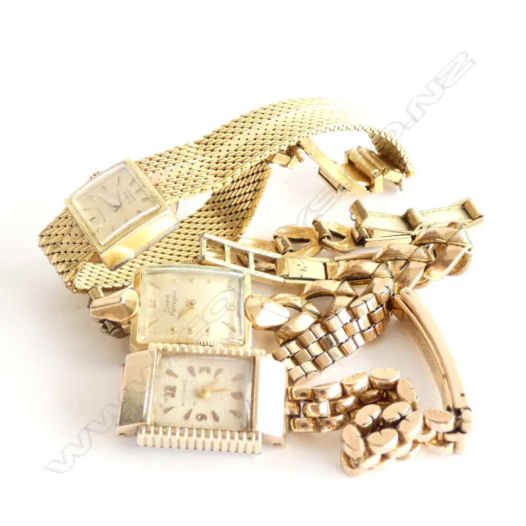 WALTHAM AND WITTNAUR/GIRARD PERREGAUX  GOLD PLATED WRISTWATCHES (NOT GOING) Image 1++