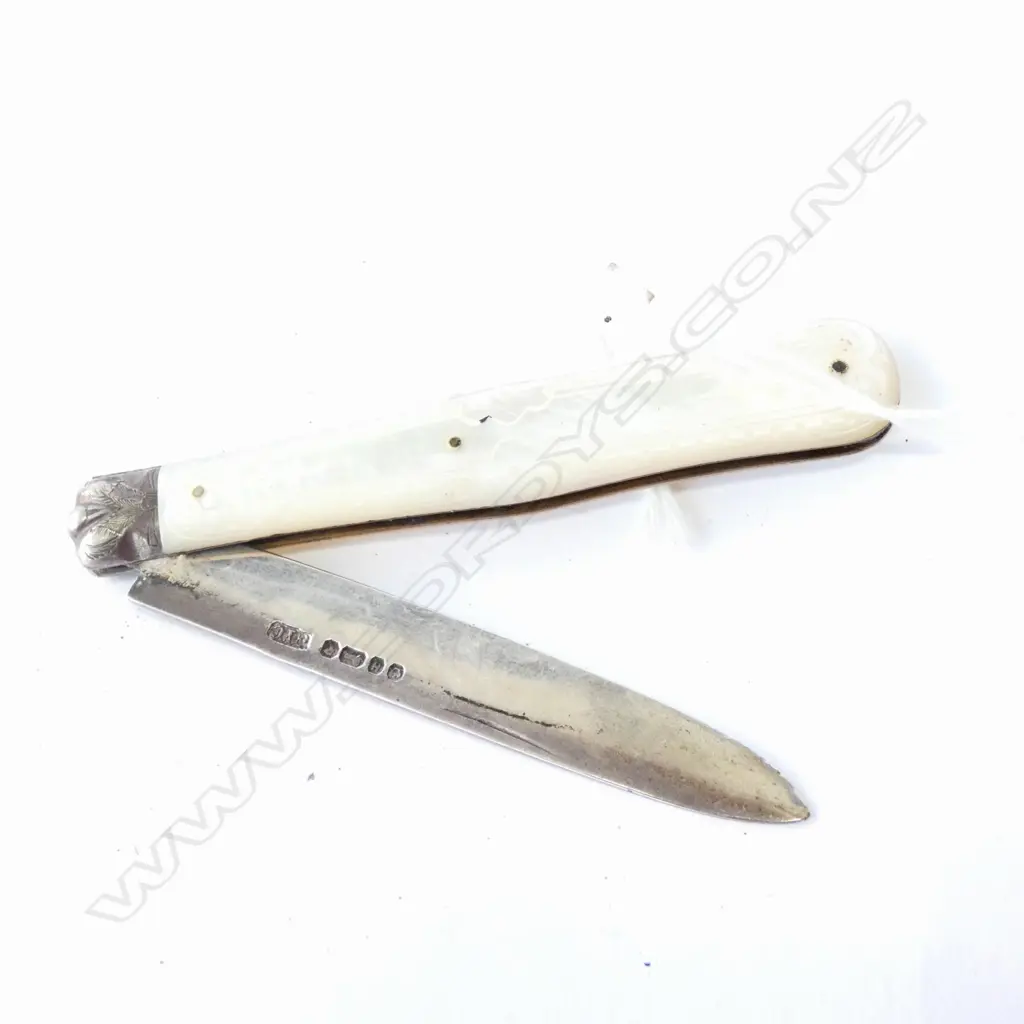 VICTORIAN SILVER & MOP QUALITY POCKET / FRUIT KNIFE Image 1++